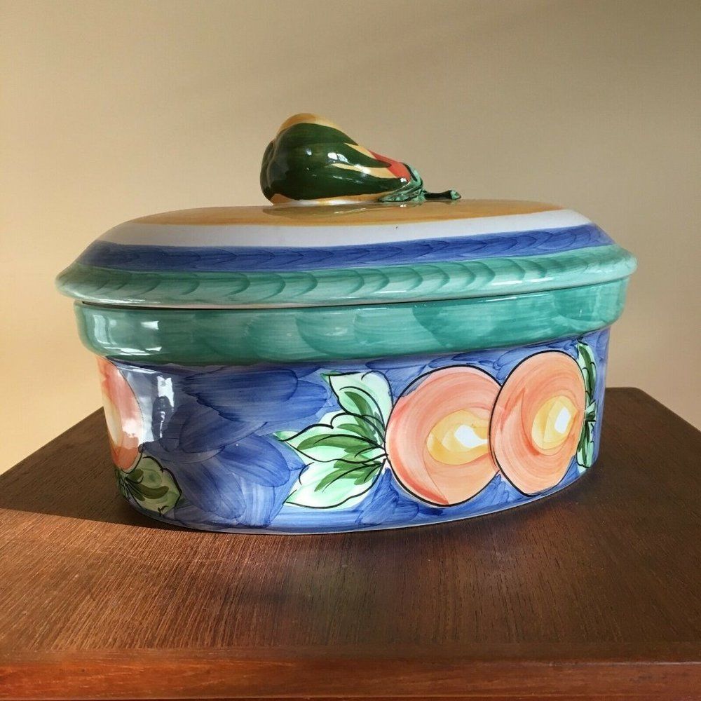 Studio Nova Hand-Painted Casserole Deep Dish Fruit